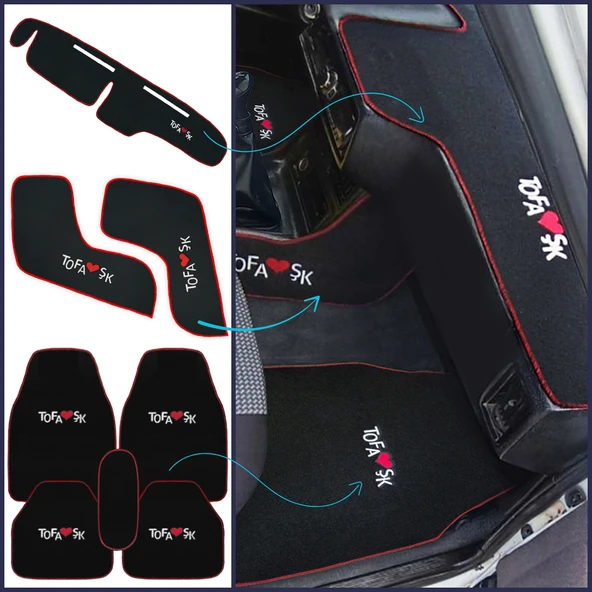 Tofaş Şahin Doğan Kartal Nakışlı Halı Paspas / Tofaş Alçak Torpido Koruma Halısı & Konsol Yan Kumaşı ürün görseli