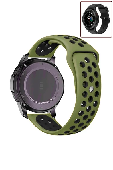 KRETON KRETON Samsung Galaxy Watch 4 Classic 42mm/46mm Uyumlu Kordon Yumuşak Dokulu Style Delikli Desenli Silikon - Resim 7