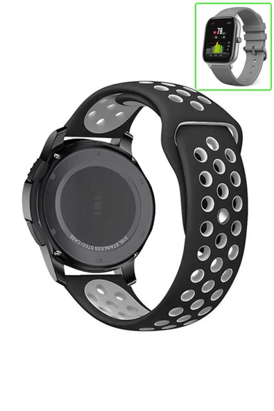 KRETON KRETON Amazfit GTS-GTS2-GTS2E-GTS3-GTS4 Uyumlu Kordon Yumuşak Dokulu Delikli Desenli Silikon Kayış - Resim 10