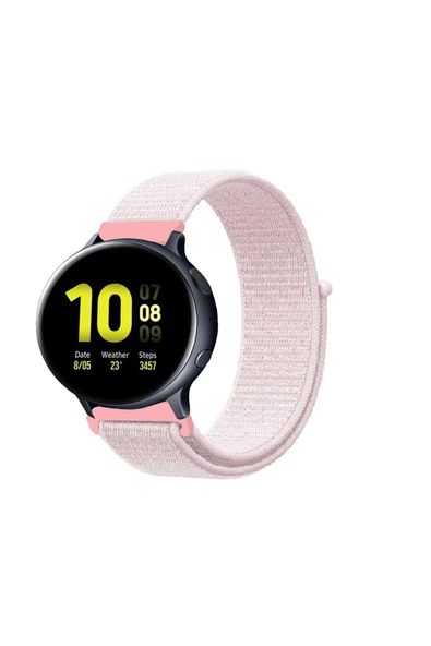 KRETON KRETON Samsung Galaxy Watch Active 2 40mm/44mm Uyumlu Spor Kumaş Desenli Cırt Cırtlı Kordon Kayış - Resim 4