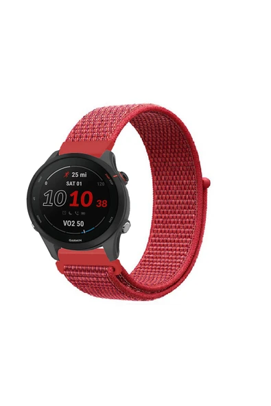 KRETON KRETON Garmin Forerunner 255 Uyumlu Spor Kumaş Desenli Cırt Cırtlı Kordon Kayış - Resim 4