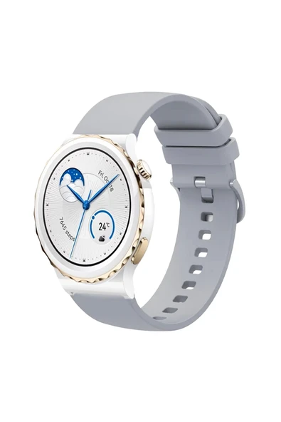 KRETON KRETON Huawei Watch Gt3 Pro 43mm ile Uyumlu Kordon Yumuşak Dokulu Soft Renk Tokalı Silikon Kayış - Resim 11