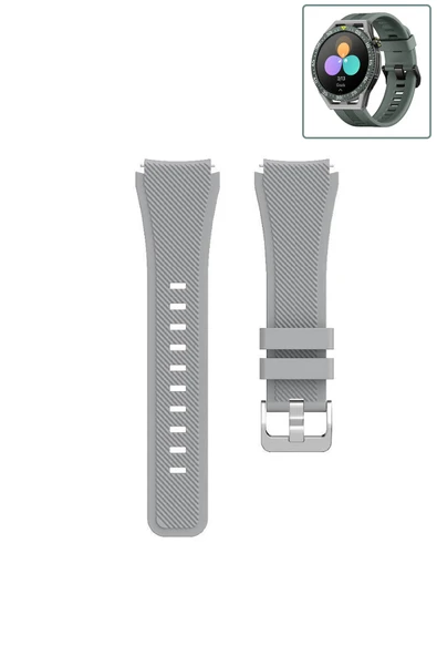 KRETON KRETON Huawei Watch Gt3 SE Akıllı Saat Uyumlu Tırtık Desenli Silikon Kordon Kayış - Resim 7