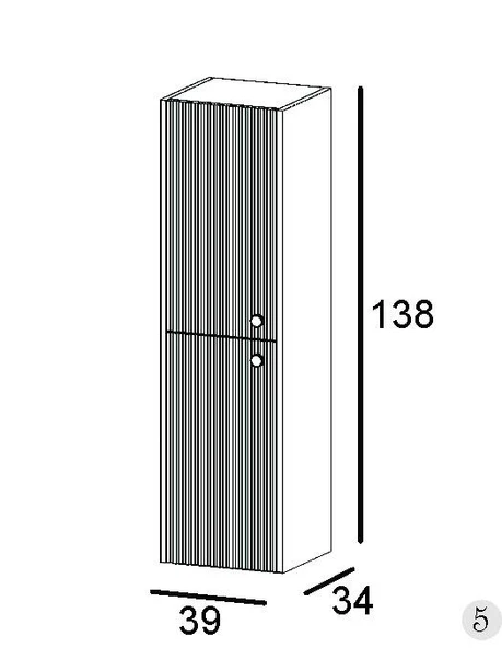 Denko Marsilya 80 cm (Mat Lacivert) Banyo Dolabı Takımı ve Boy Dolabı - Resim 4