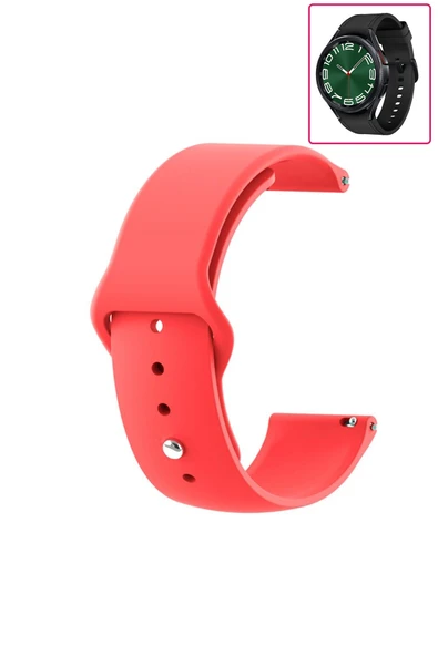 KRETON KRETON Samsung Galaxy Watch 6 Classic 43mm / 47mm Uyumlu Kordon Yumuşak Dokulu Silikon Kayış - Resim 5