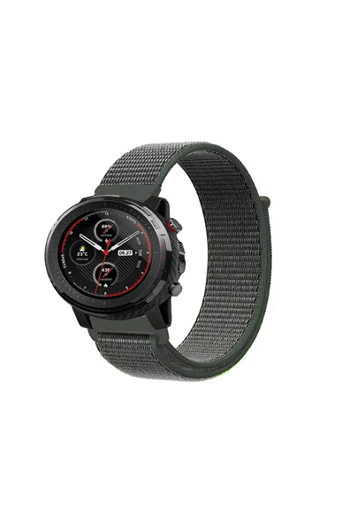 KRETON KRETON Amazfit 3 Stratos Uyumlu Spor Kumaş Desenli Cırt Cırtlı Kordon Kayış - Resim 2