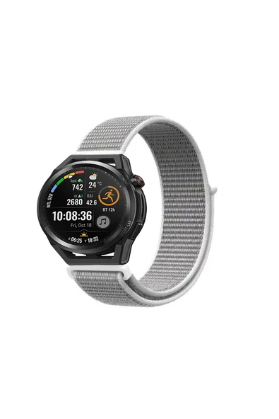 KRETON KRETON Huawei Watch Gt Runner Uyumlu Spor Kumaş Desenli Cırt Cırtlı Kordon Kayış - Resim 6