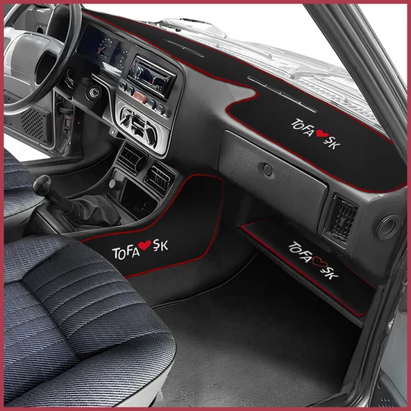 Tofaş Şahin Doğan Kartal Yüksek Torpido Halısı & Vites Konsol Yan Halı & Torpido Alt Sehpa Örtüsü - Resim 2