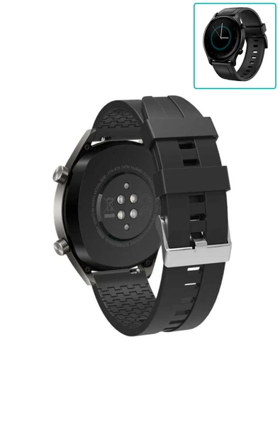 KRETON KRETON Haylou RS3 LS04 Akıllı Saat Ile Uyumlu Kaliteli Tokalı Siyah Silikon Kordon Kayış - Resim 6