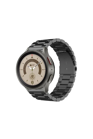 KRETON KRETON Samsung Galaxy Watch 6 40mm / 44mm Uyumlu GÜMÜŞ Kordon Baklava Model Paslanmaz Çelik Metal Kayış - Resim 7