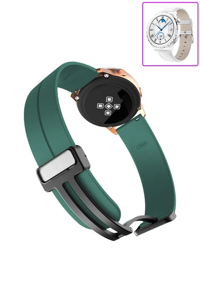 KRETON KRETON Huawei Watch Gt3 Pro 43mm Uyumlu Kordon Magnetic Klipsli Premium Kayış - Resim 8