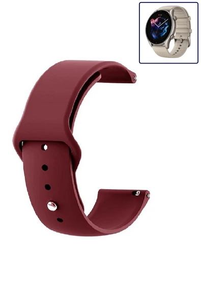 KRETON KRETON Amazfit GTR3-GTR3 PRO Uyumlu BORDO Kordon Yumuşak Dokulu Silikon Kayış ürün görseli