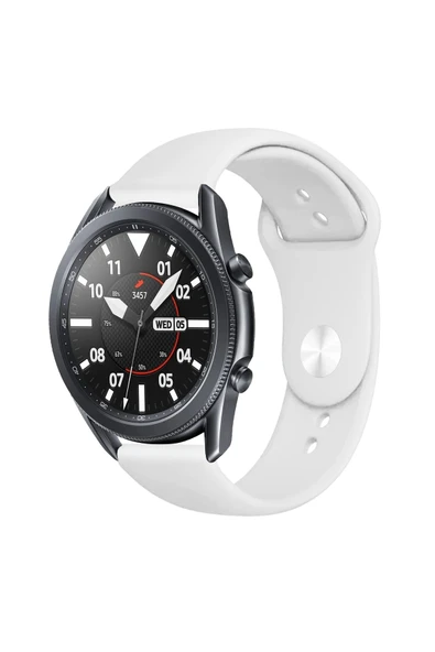 KRETON KRETON Samsung Galaxy Watch 3 45 mm Uyumlu Koyu Yeşil Kordon Yumuşak Dokulu Silikon Kayış - Resim 7