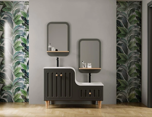 Denko Ada 120 cm (Antrasit) Banyo Dolabı Takımı ürün görseli