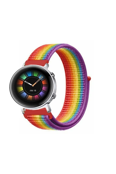 KRETON KRETON Huawei Watch Gt2 42mm Uyumlu Spor Kumaş Desenli Cırt Cırtlı Kordon Kayış - Resim 8