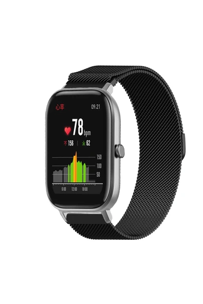 KRETON KRETON Amazfit GTS-GTS2-GTS2E-GTS3-GTS4-GTS4 Mini Uyumlu Kordon Hasır Metal Örgü Mıknatıslı Milano Kayış - Resim 3