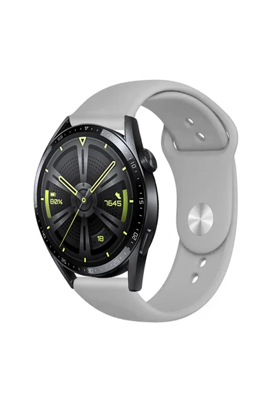 KRETON KRETON Huawei Watch Gt3 46mm Uyumlu KOYU YEŞİL Kordon Yumuşak Dokulu Silikon Kayış - Resim 8