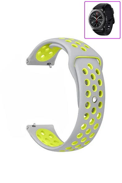 KRETON KRETON Samsung Gear S3 Frontier Uyumlu Kordon Yumuşak Dokulu Delikli Desenli Silikon Kayış - Resim 2