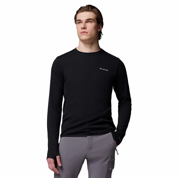 Columbia Tech Trail™ Utility Warm LS Crew Siyah Erkek Outdoor Uzun Kollu T-Shirt AE9975-010 ürün görseli 1