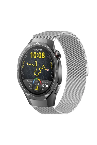 KRETON KRETON Huawei Watch GT5 PRO (46mm)  Uyumlu Kordon Hasır Metal Örgü Tarz Mıknatıslı Milano Kayış - Resim 7