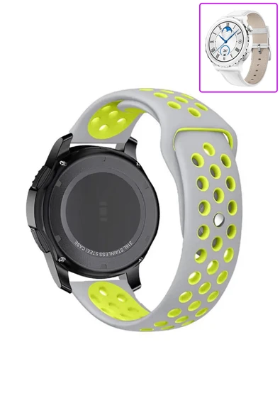 KRETON KRETON Huawei Watch Gt3 Pro 43mm Uyumlu Kordon Yumuşak Dokulu Delikli Desenli Silikon Kayış ürün görseli