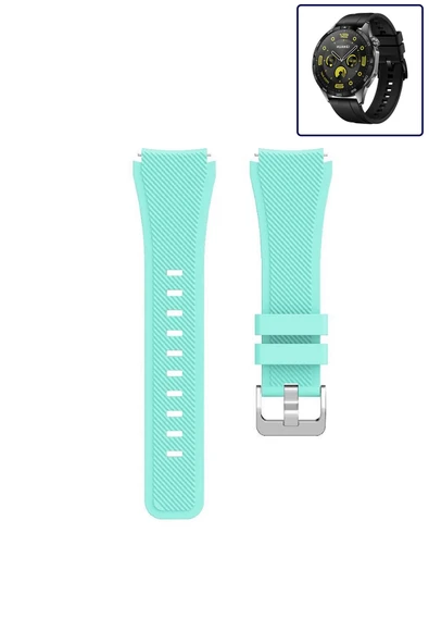 KRETON KRETON Huawei Watch Gt4 46mm Akıllı Saat Uyumlu Tırtık Desenli Silikon Kordon Kayış - Resim 5