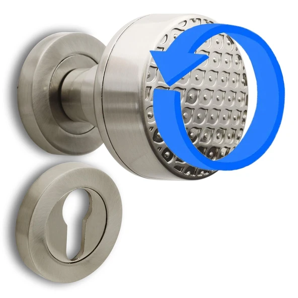 Kapı Tokmağı Topuzu Kolu Metal Tokmak Saten Kapı Kolu Yale Sağa Sola Uygun 1 Takım - Resim 3