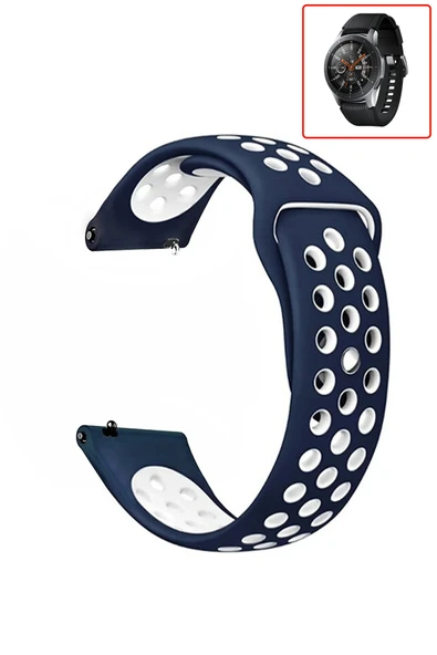 KRETON KRETON Samsung Galaxy Watch 46mm Uyumlu Kordon Yumuşak Dokulu Delikli Desenli Silikon Kayış - Resim 4