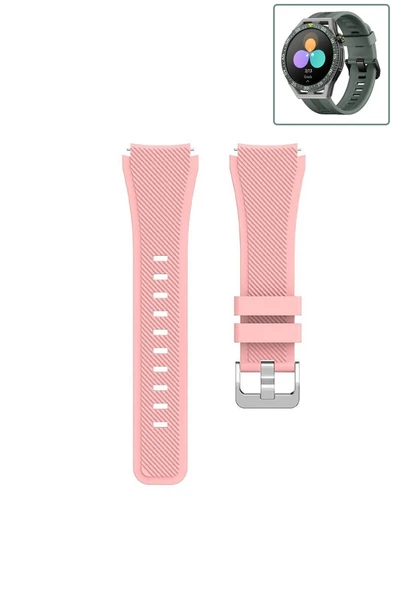 KRETON KRETON Huawei Watch Gt3 SE Akıllı Saat Uyumlu Tırtık Desenli Silikon Kordon Kayış - Resim 2