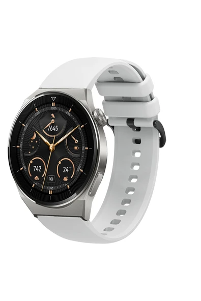 KRETON KRETON Huawei Watch Gt3 Pro 46mm Uyumlu Kordon Yumuşak Dokulu Soft Renk Tokalı Silikon Kayış - Resim 4