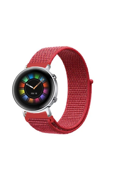 KRETON KRETON Huawei Watch Gt2 42mm Uyumlu Spor Kumaş Desenli Cırt Cırtlı Kordon Kayış - Resim 6