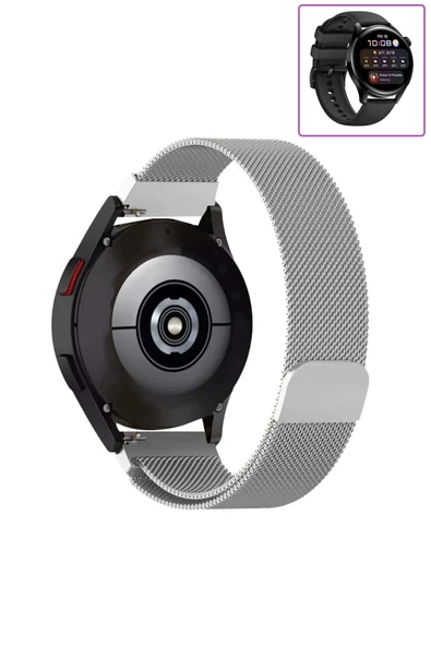 KRETON KRETON Huawei Watch 3 - 3 Pro Uyumlu Kordon Hasır Metal Örgü Tarz Mıknatıslı Milano Kayış - Resim 2