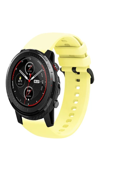 KRETON KRETON Amazfit 3 Stratos Uyumlu Kordon Yumuşak Dokulu Soft Renk Tokalı Silikon Kayış - Resim 2