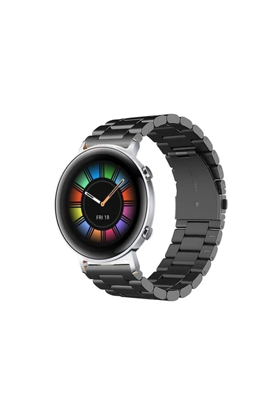KRETON KRETON Huawei Watch Gt2 42mm Uyumlu GÜMÜŞ Kordon Baklava Model Paslanmaz Çelik Kayış - Resim 7