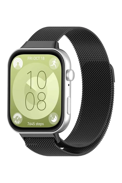KRETON KRETON Huawei Watch Fit 3 / Fit 4 / Fit 4 Pro Ile Uyumlu Kordon Hasır Örgü Metal Mıknatıslı Kayış - Resim 6