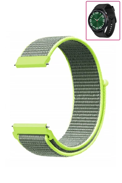 KRETON KRETON Samsung Galaxy Watch 6 Classic 43mm / 47mm Uyumlu Spor Kumaş Desenli Cırt Cırtlı Kordon Kayış - Resim 2