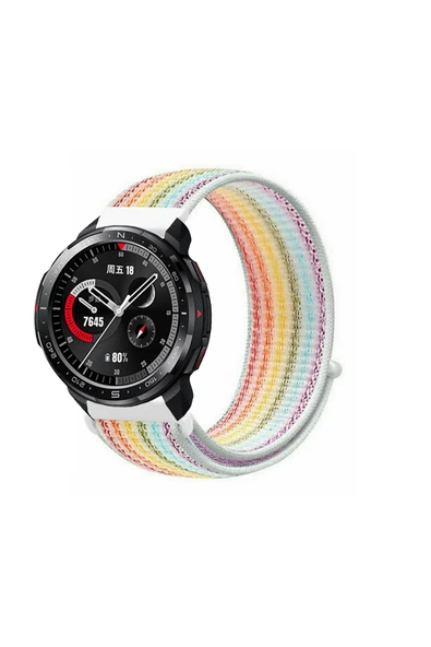 KRETON KRETON Honor Watch GS Pro Uyumlu Spor Kumaş Desenli Cırt Cırtlı Kordon Kayış - Resim 3