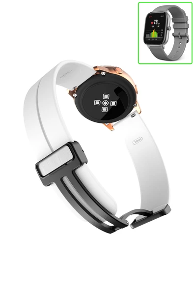 KRETON KRETON Amazfit GTS-GTS2-GTS2E-GTS3-GTS4-GTS4 Mini Uyumlu Kordon Magnetic Klipsli Premium Kayış ürün görseli