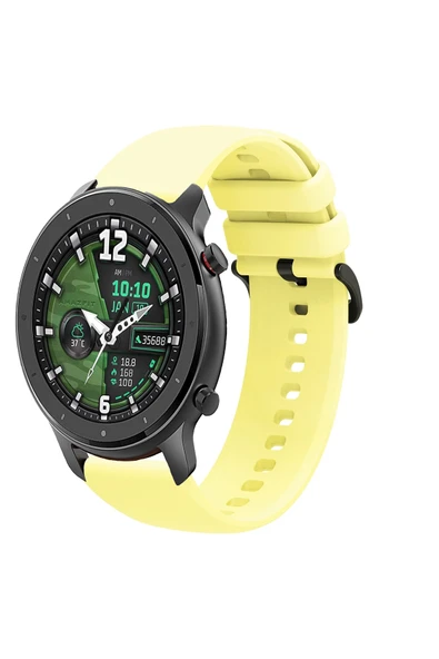 KRETON KRETON Amazfit GTR 47mm Uyumlu Kordon Yumuşak Dokulu Soft Renk Tokalı Silikon Kayış - Resim 10