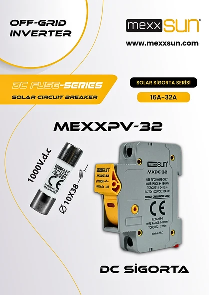 Mexxsun 16 Ah 1000 V DC Sigorta + Sigorta Yuvası - Resim 8