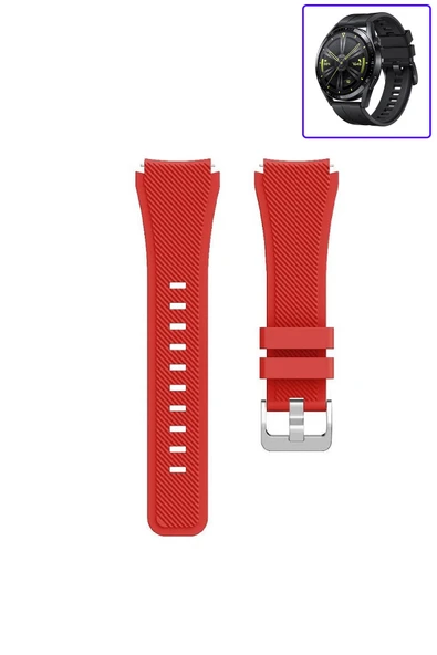 KRETON KRETON Huawei Watch Gt3 46mm Akıllı Saat Uyumlu Tırtık Desenli Silikon Kordon Kayış - Resim 2