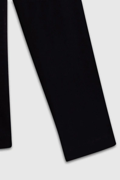 United Colors of Benetton Kız Çocuk  BNT-G23332 Uzun Kollu Tshirt Siyah - Resim 4