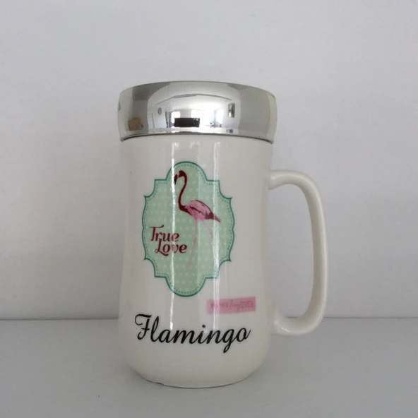 Flamingo Temalı Kapaklı Bardak ürün görseli 1