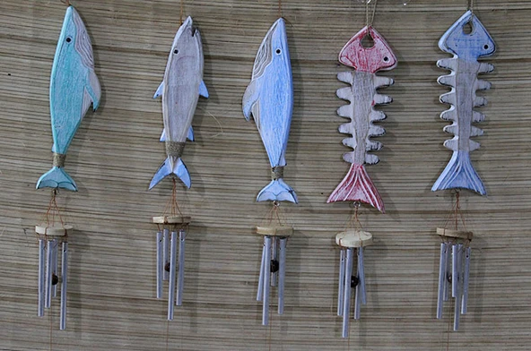 Ahşap Balıklı Metal Çan ürün görseli 1