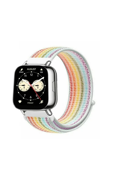 KRETON KRETON Xiaomi Redmi Watch 5 Lite / 5 Active Uyumlu Spor Kumaş Desenli Cırt Cırtlı Kordon Kayış - 8