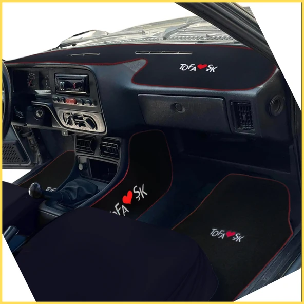 Tofaş Şahin Doğan Kartal Nakışlı Halı Paspas / Tofaş Yüksek Torpido Koruma Halısı & Konsol Yan Kumaşı - Resim 3