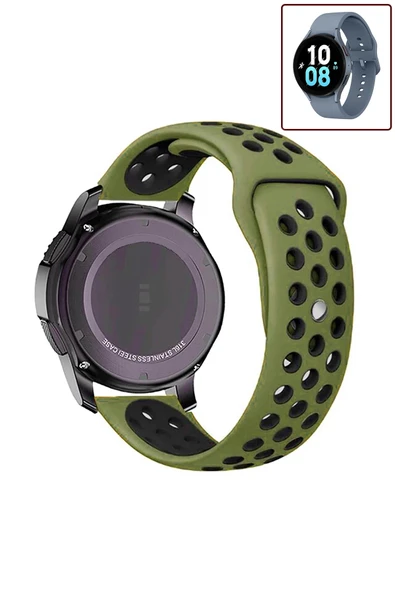 KRETON KRETON Samsung Galaxy Watch 5 40mm/44mm Uyumlu Kordon Yumuşak Dokulu Delikli Desenli Silikon Kayış - Resim 4