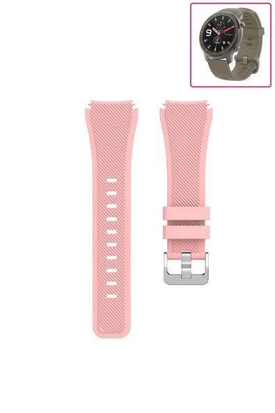 KRETON KRETON Amazfit GTR 47mm Akıllı Saat Uyumlu Tırtık Desenli Silikon Kordon Kayış - Resim 7