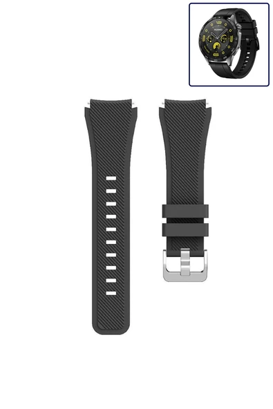 KRETON KRETON Huawei Watch Gt4 46mm Akıllı Saat Uyumlu Tırtık Desenli Silikon Kordon Kayış - Resim 7