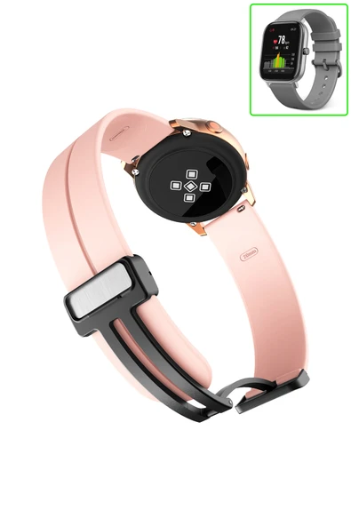 KRETON KRETON Amazfit GTS-GTS2-GTS2E-GTS3-GTS4-GTS4 Mini Uyumlu Kordon Magnetic Klipsli Premium Kayış - Resim 8